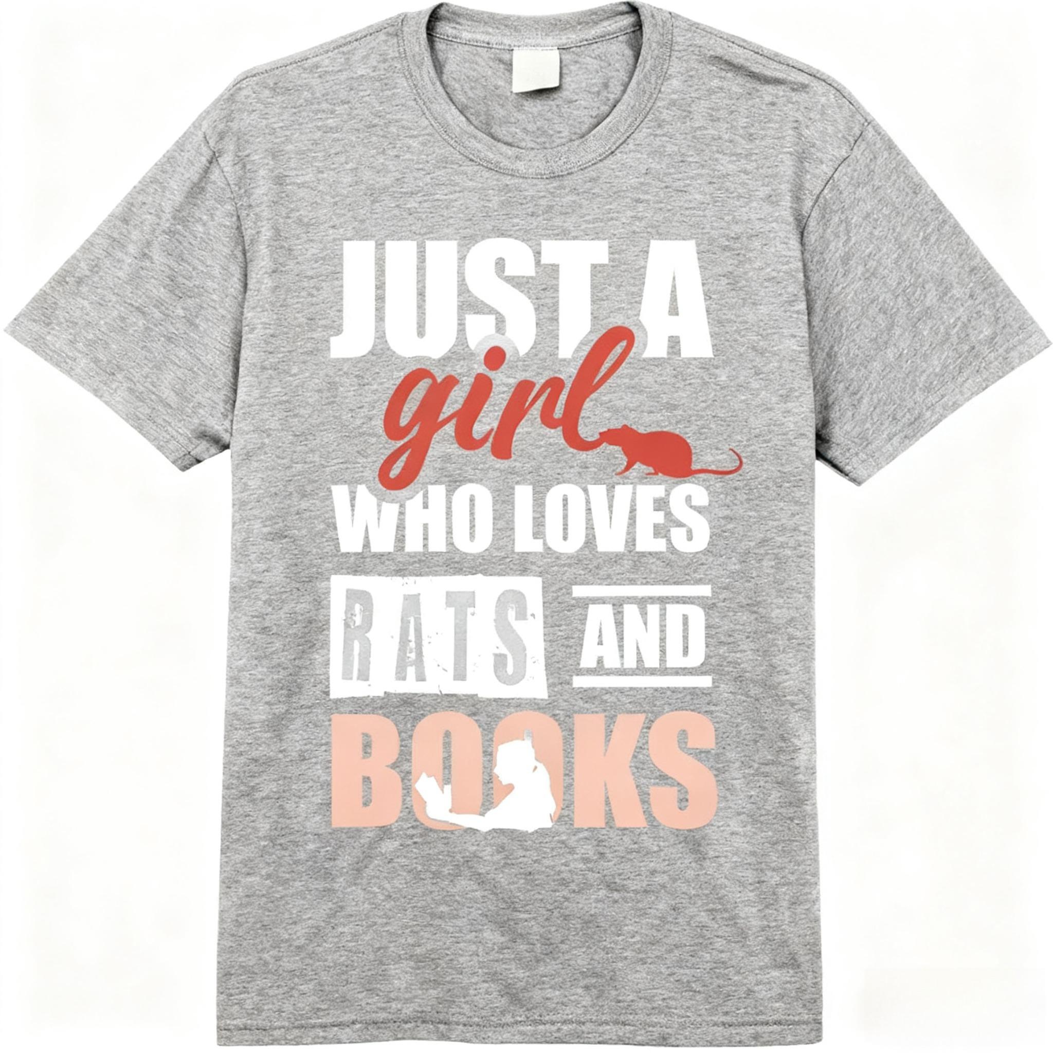 

Just a Girl who Loves Rats and Books Reading Read Book Rat Comfort Colors Adult Heavyweight Unisex Fashion Loose Cotton T-Shirt 4XL