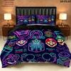 Super Mario Pattern Bedding Quilt Set Quilt Cover Pillowcase Home Birthday Gift(1 * duvet cover + 2 * pillowcase, without core)