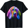 Bluthund buntes Pop-Art-Porträt für Hundebesitzer Männer Frauen Mädchen Kinder T-Shirt