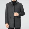 Autumn and winter men's double-sided cashmere coat high-end business casual mid-length lapel down warm woolen coat
