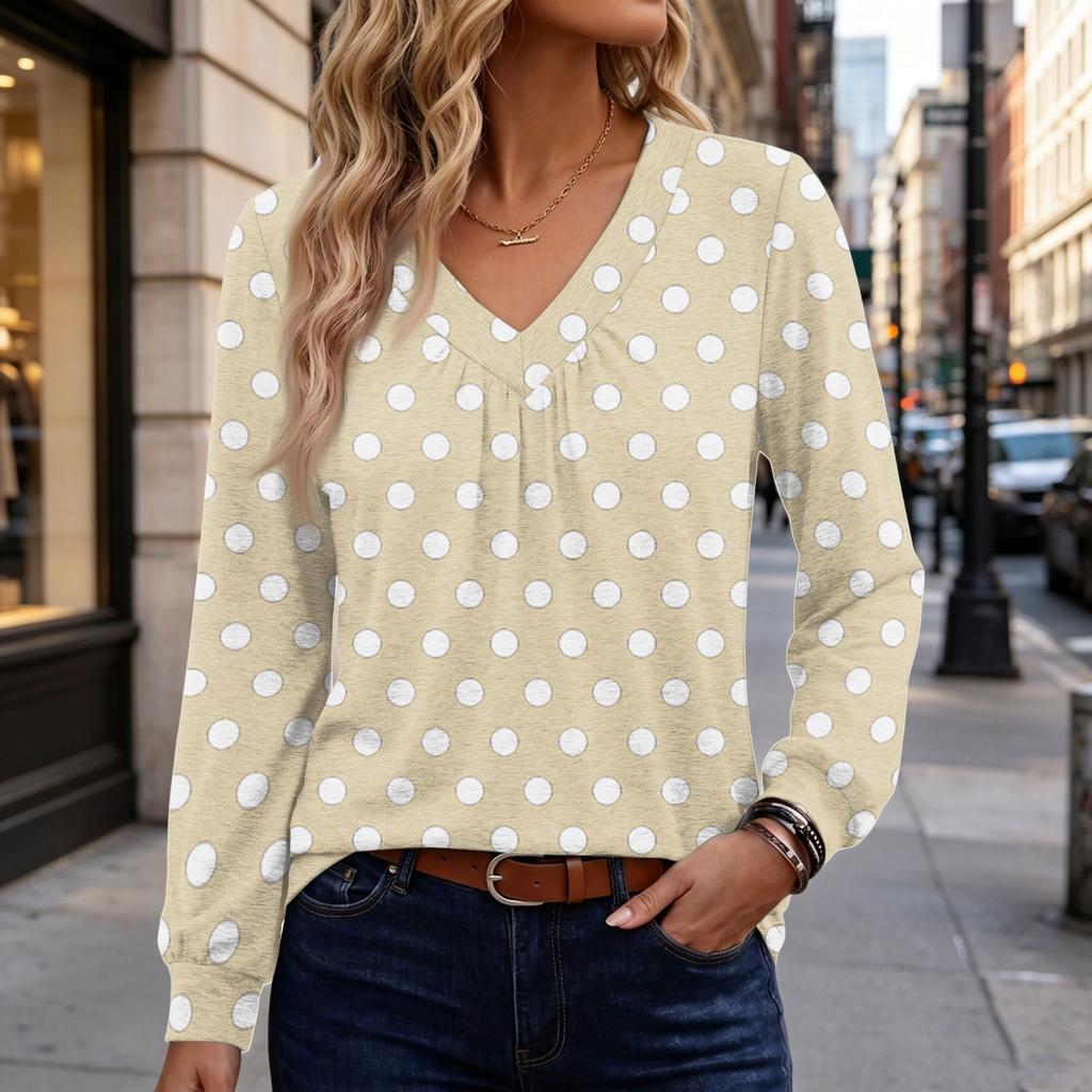 Damen Retro Bedruckte Baumwollähnliche Bluse für Lässige Tägliche Kleidung