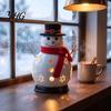 Decorative Christmas Gifts Snowman Candle Holder, Metal Candlestick Ornament with Top Retro Style Figurine Hat And Scarf for Table Centerpiece Holiday