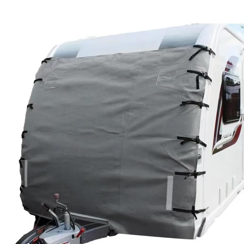 Universal Waterproof Oxford Fabric Front Towing Cover Protector - Durable Dustproof with Reflective Strips for RV/Camper/Caravan