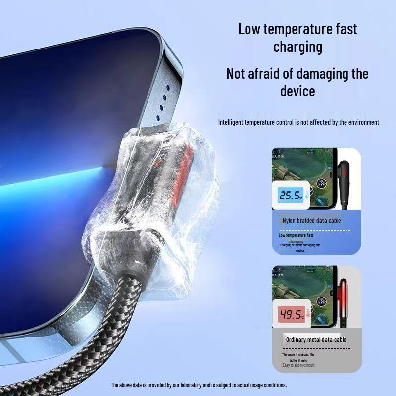 120W Fast Charging Elbow Data Cable for Android Devices - Compatible with Huawei, Vivo, Oppo, Meizu, and Redmi 6A
