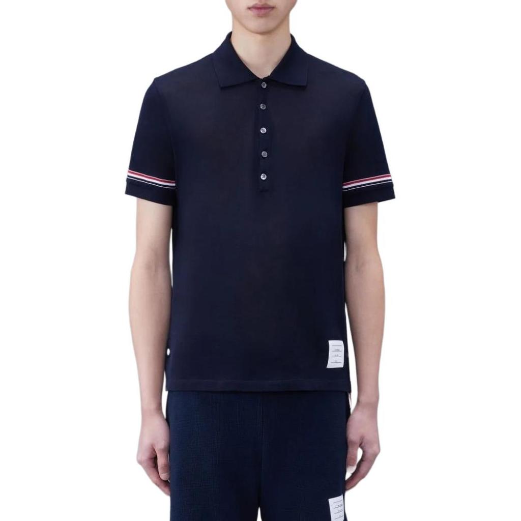 THOM BROWNE Поло с полосками Rwb с коротким рукавом Мужское MJP193A-J0129-415