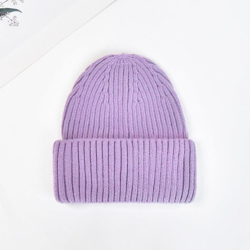 Winter Knit Beanie Hat Unisex  Custom Logo Ribbed Wool Knit Beanies Winter Luxury Warm Cuffed Beanie Hat for Women Men