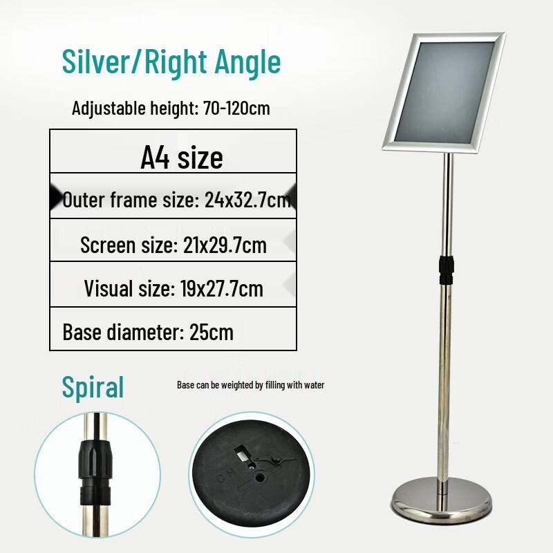 Stainless Steel Floor Stand Display Sign A4