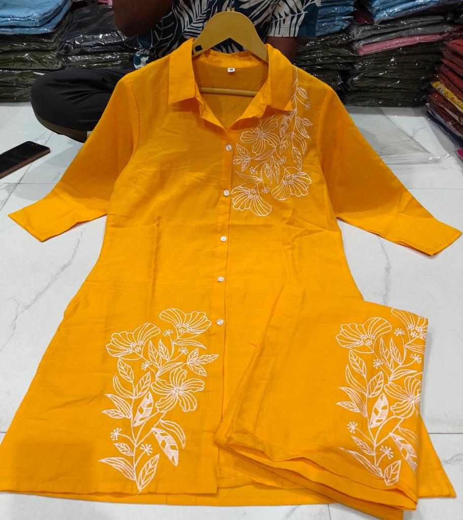 Indian Women Designer Kurta Pant Cord Set Bollywood Top Tunic Kurti Pure Cotton Dress