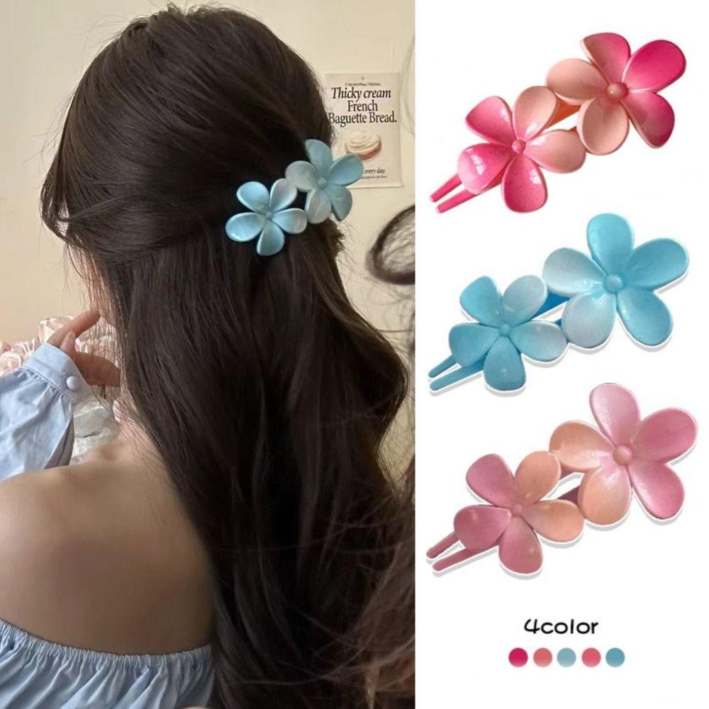 

Gradient Color Large Flower Hair Clip Sweet Ponytail Hairpin Headdress Barrettes Girls