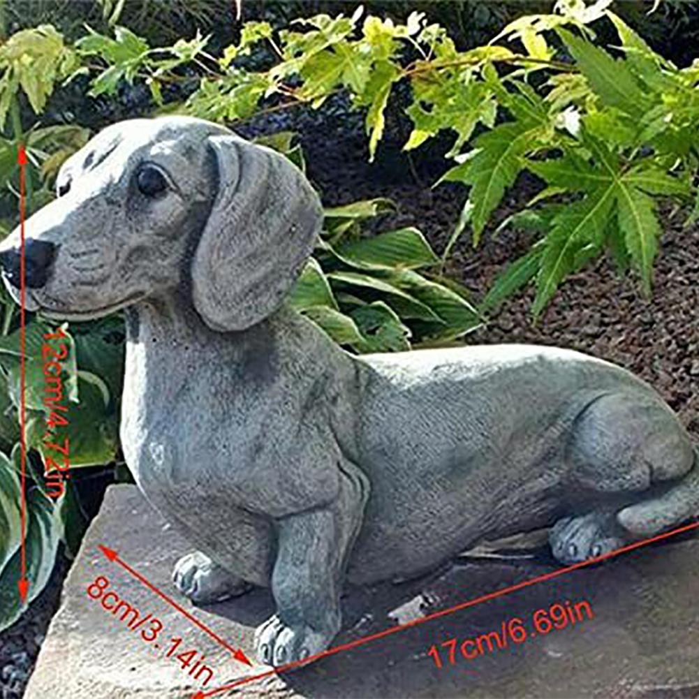 Dachshund Garden Statue Meditation Sitting Dog Sculpture Resin Dog Statue Figurine Ornaments