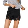 Women Satin Silky Shorts Lace Trim Patchwork Micro Shorts Low Rise Boxer Shorts Lounge