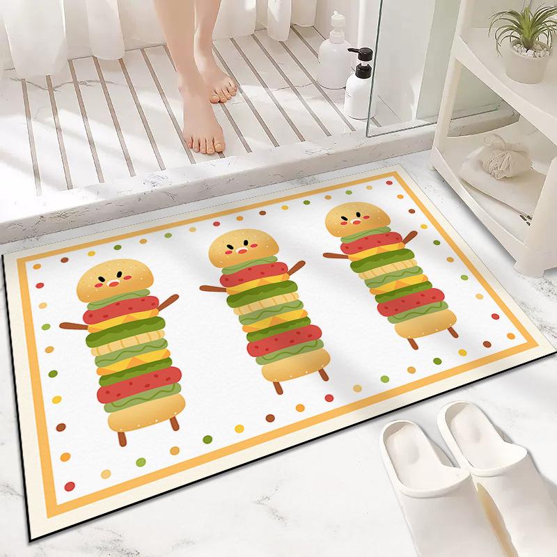 

Cartoon Cute Diatom Mud Entry Door Porch Bathroom Floor Mat Absorbent Anti-slip and Dirty Household Carpet New Room 40 * 60CM diatom mud