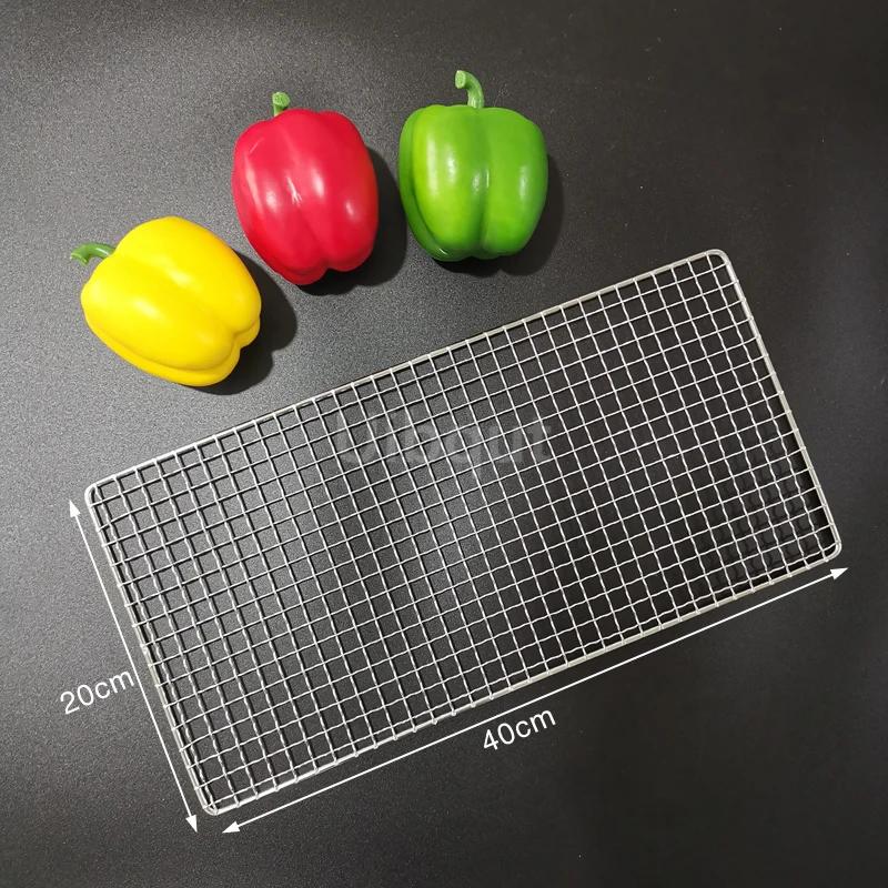 304 Edelstahl Rechteck Quadrat BBQ Netz Maschengrill Antihaft Backmatte Outdoor Grillteil Roste Heißluftfritteuse Gitter Kochen