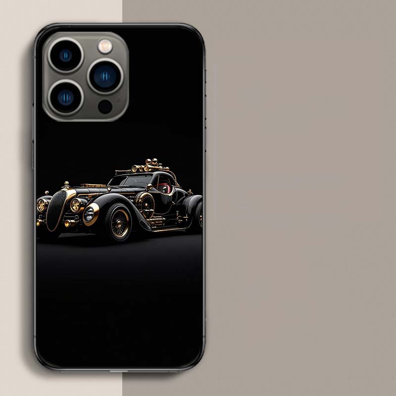 Steampunk Car Phone Case For Iphone 17 Air 15 Pro 14 Plus 16 Pro Max 12 13 Mini 11 16E X XS Cover Cute Fundas