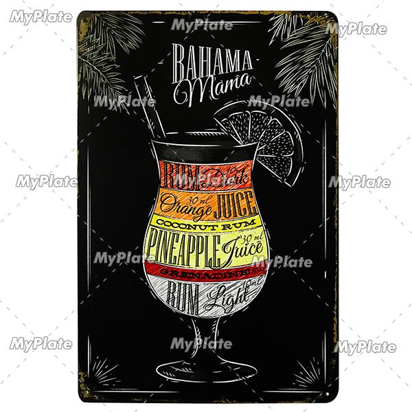 Cocktail Shots6 Metal Sign Vintage Plaque Beer Tin Sign Plate Wall Decor For Bar Pub Man Cave Bloody Poster Custom