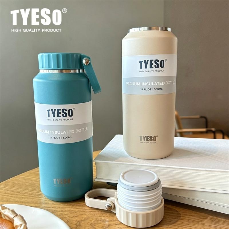 TYESO 500/710ml Sports Thermos Cup Double Wall Vacuum Flask Stainless Steel Thermal Mug with Handle Portable Outdoor Travel Cups