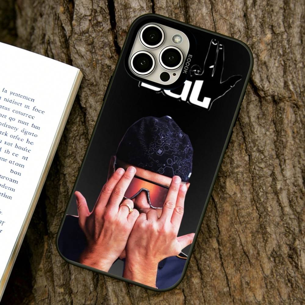 Coque de téléphone pour rappeur JuL pour iPhone 17,16,15,14,13,12,11 Plus,Pro Max,XS,Housse colorée Argent Noir