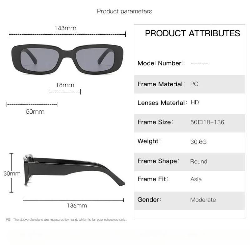 Vintage Black Square Sunglasses for Woman Luxury Brand Small Rectangle Sun Glasses Female Gradient Clear Mirror