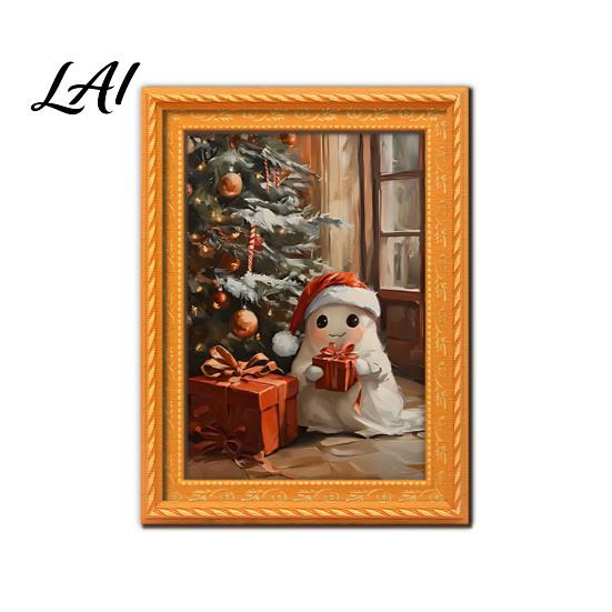 Festive Home Office Whiteboard Magnets Small Fridge Picture Frame Funny Ghost Pattern Magnetic Vintage Decorative for Metal Surfaces Mini Gold Frame