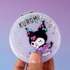 [Sanrio] Kuromi Cute Glitter Round Mirror (Random Delivery)