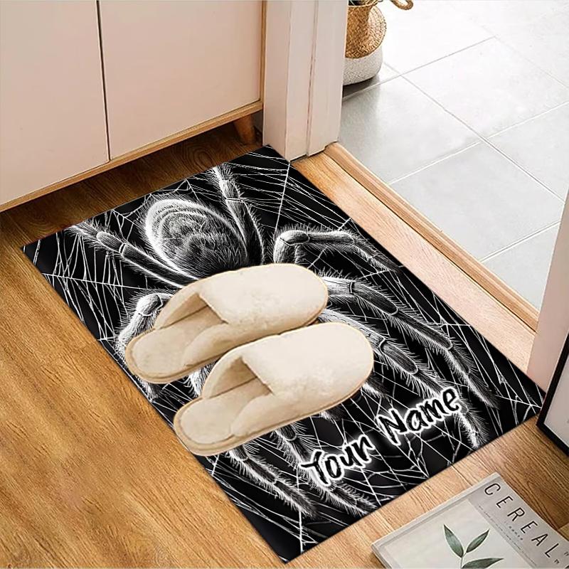 1PC Custom Name "Tarantula Web Design" Theme Floor Mat Ideal for Living Room, Game Rooms, Office, Bedroom,Floor Mat Playful Design