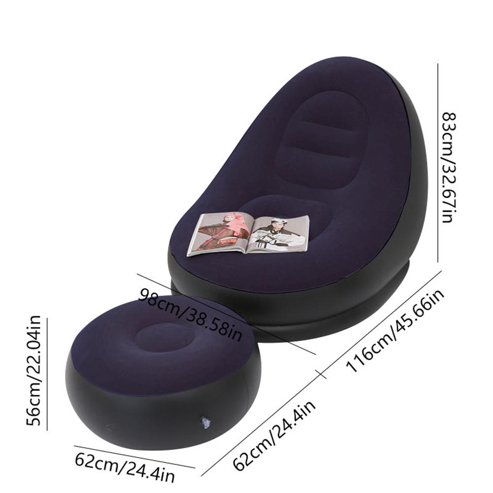 Inflatable Leisure Bean Bag Sofa Lazy Sofa Set Outdoor Foldable Recliner Bed Fluffy Seat Tatami Footstool Bedroom Chair