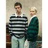 Saendeusaundeu Bold Stripe Long Sleeve Polo Tshirt Green