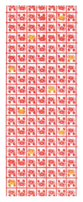 

Todaya Shoten Tenugui Crab 698 Niwa-zome (Checkered)