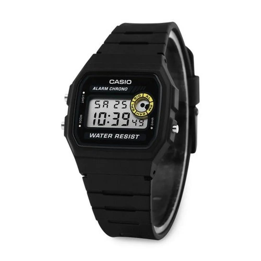 Unisex Digital Square Urethane Wristwatch (F 94WA 8HDG)