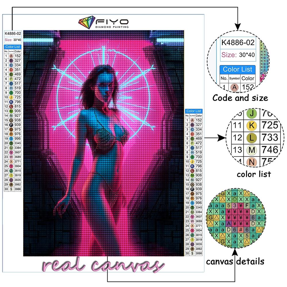 5D DIY Diamond Painting Cross Stitch Cyberpunk Sexy Art Diamond Embroidery Mosaic Wall Art Home Decoration