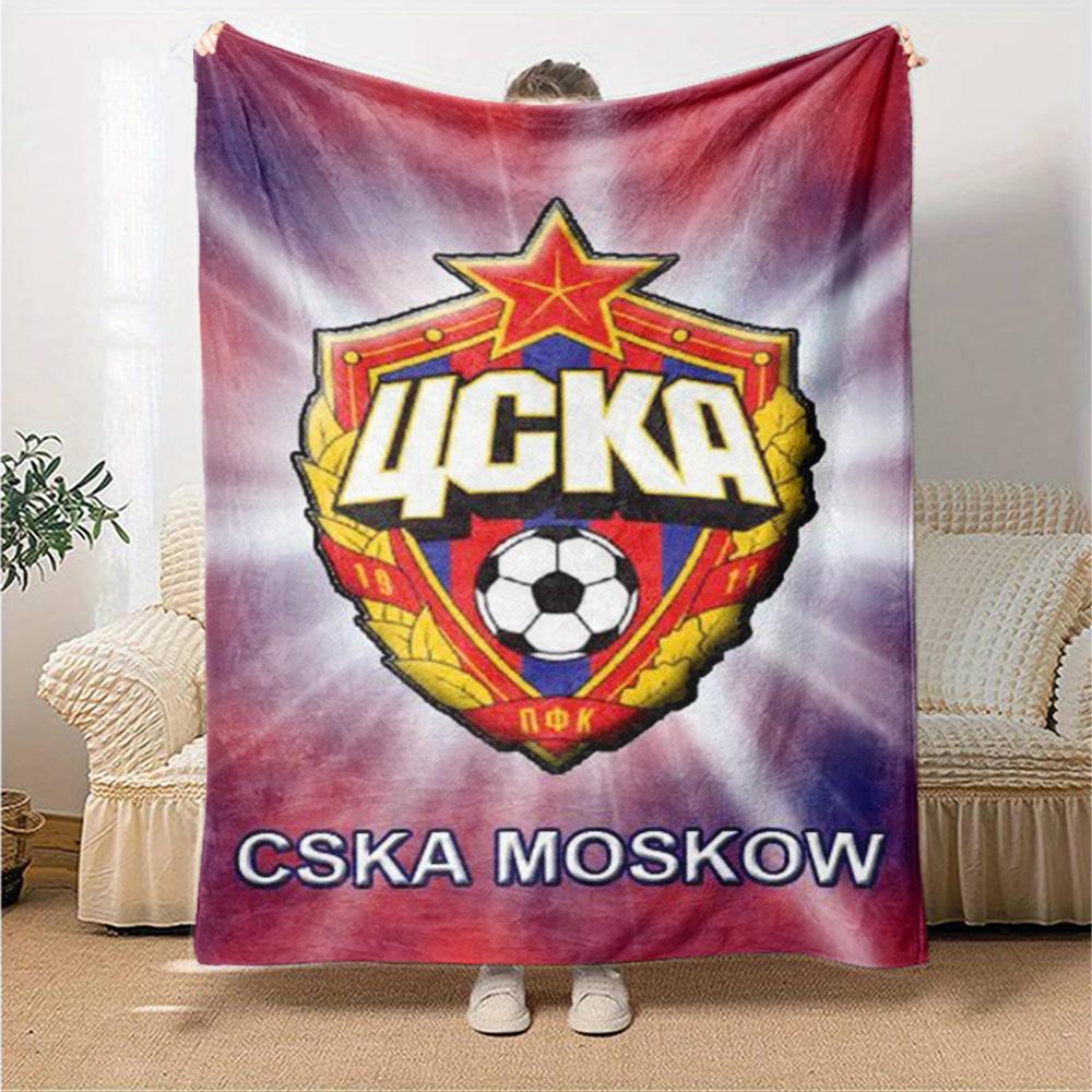 CSKA Moscow Print Flannel Blanket High Quality Warm Comfortable Cover for All Seasons Perfect for Gifts Home Decor