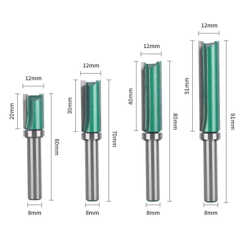 8mm Schaft Kopierfräser, 12mm Durchmesser Gerade Kante, für Gravur und Holzbearbeitung Fräser
