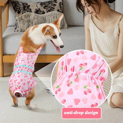 Psí menstruační kalhotky s podvazkem Pleny pro domácí mazlíčky Opakovaně použitelné hygienické kalhotky pro psy Prodyšné spodní prádlo pro psy Onesie Pet