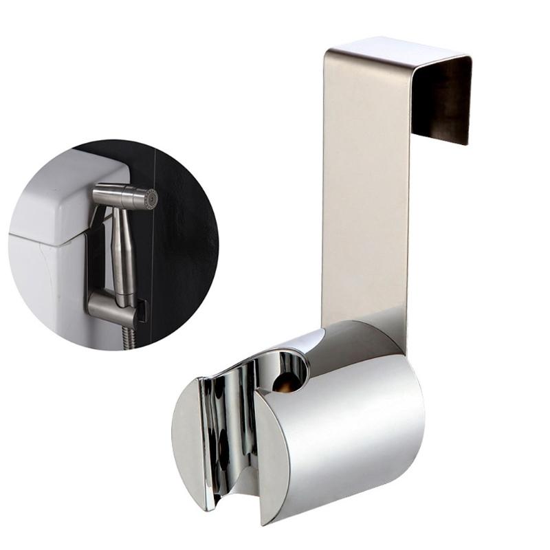 Free Nail Bidet Hook Holder Stainless Steel Hanger ABS Brushed Socket Wall Shower for Head Holder Sprayer 1 Pack