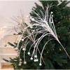 Glitter Branches Christmas Tree Pendant DIY Shiny Christmas Ornament Handmade Creative Christmas Cypress Leaf Christmas Decor