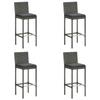 Day and Night - Day and Night High Garden Stools Cushions 4 Pcs Gray Synthetic Rattan