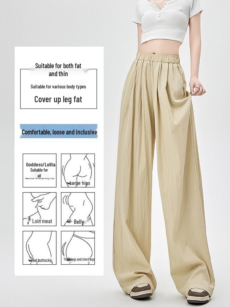 Women's High-Waisted Loose Linen Wide-Leg Summer Pants