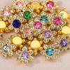 100 Stück 50 Stück 13mm Blume Kristall Strass Cabochon Flache Rückseite Aufnäher für Schmuckherstellung Broschenzubehör DIY Material