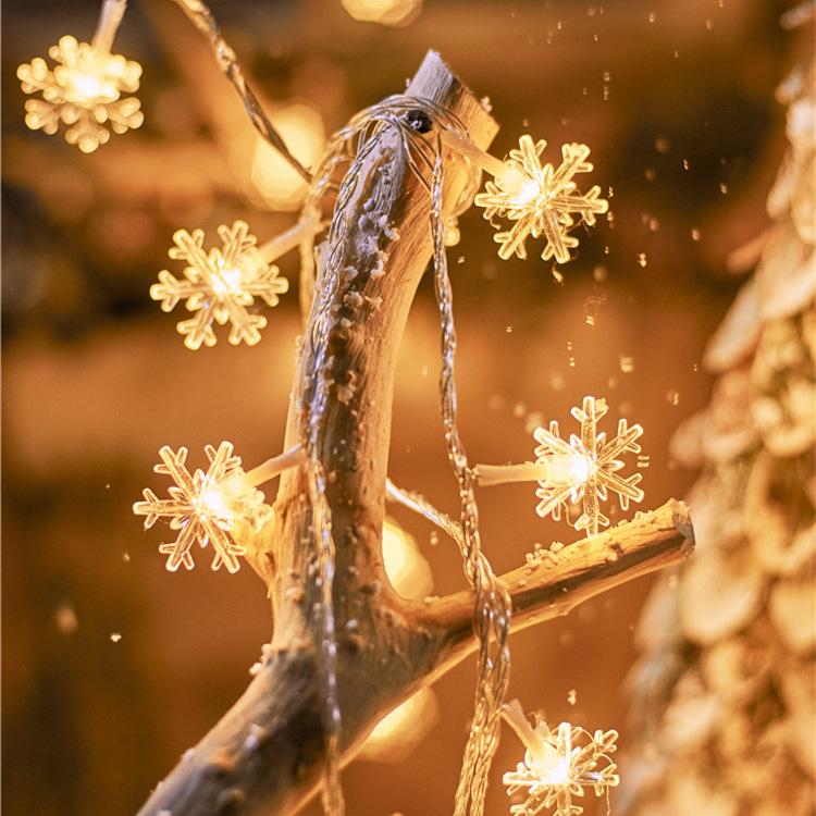 Christmas String Lights Snowflake Plug in Fairy Light Holiday Wedding Party Xmas Tree New Year Garden Decorations