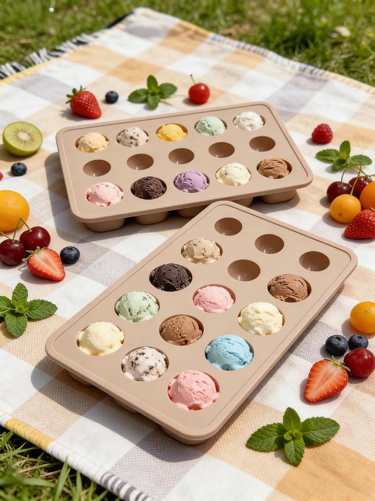 15-Hole Food Grade Silicone Mold for Homemade Baking, Molten Filling, Chocolate, Ice Cubes.