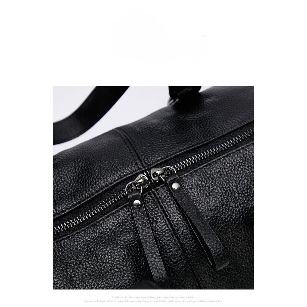 Cross-border new large-capacity travel bag, genuine leather fashion soft leather casual shoulder handbag, cowhide BD bag