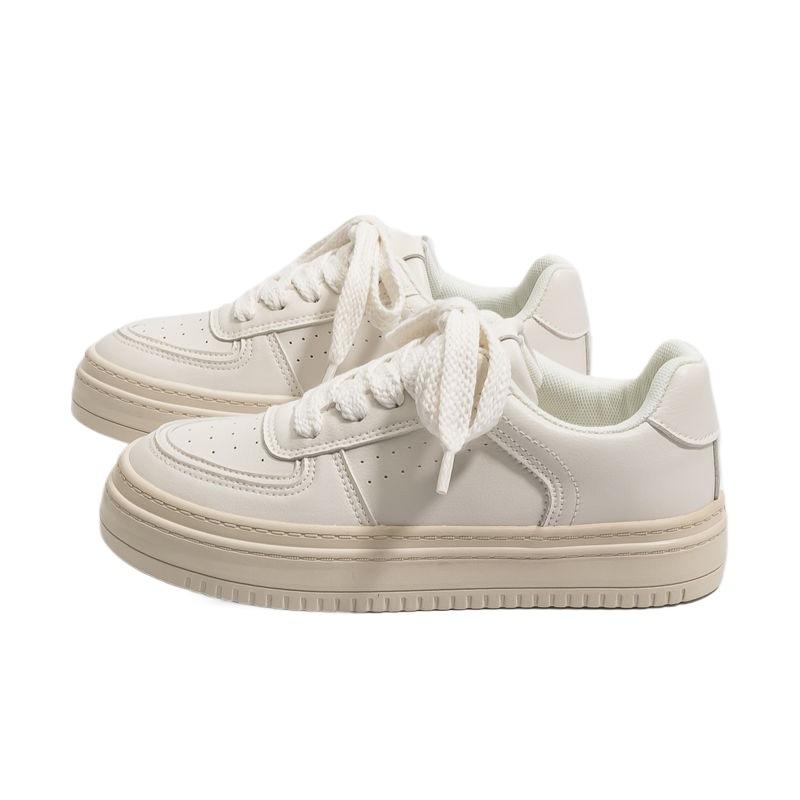 Japanese Milk Versatile Casual Little White Shoes Women's 2025 Autumn and Winter New Velvet Thick-soled Warm Retro Women's Board Shoes