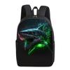 Shark Marine Print Single Layer Backpack Simple Style for Boys/Girls Children Best Gifts 2D Flat Cartoon School Bags