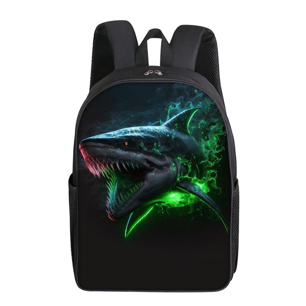 Shark Marine Print Single Layer Backpack Simple Style for Boys/Girls Children Best Gifts 2D Flat Cartoon School Bags