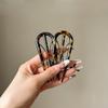 2-Pack Acrylic U-Shaped Hair Pins, Elegant Minimalist Oval Leopard Print Hair Accessories for Valentine'S Day