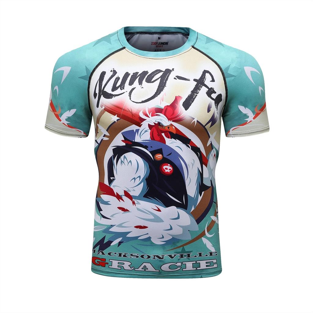Herren BJJ Rash Guard Grappling Nogi/No Gi MMA Brazilian Jiu Jitsu Sportbekleidung Erwachsene Laufshirt