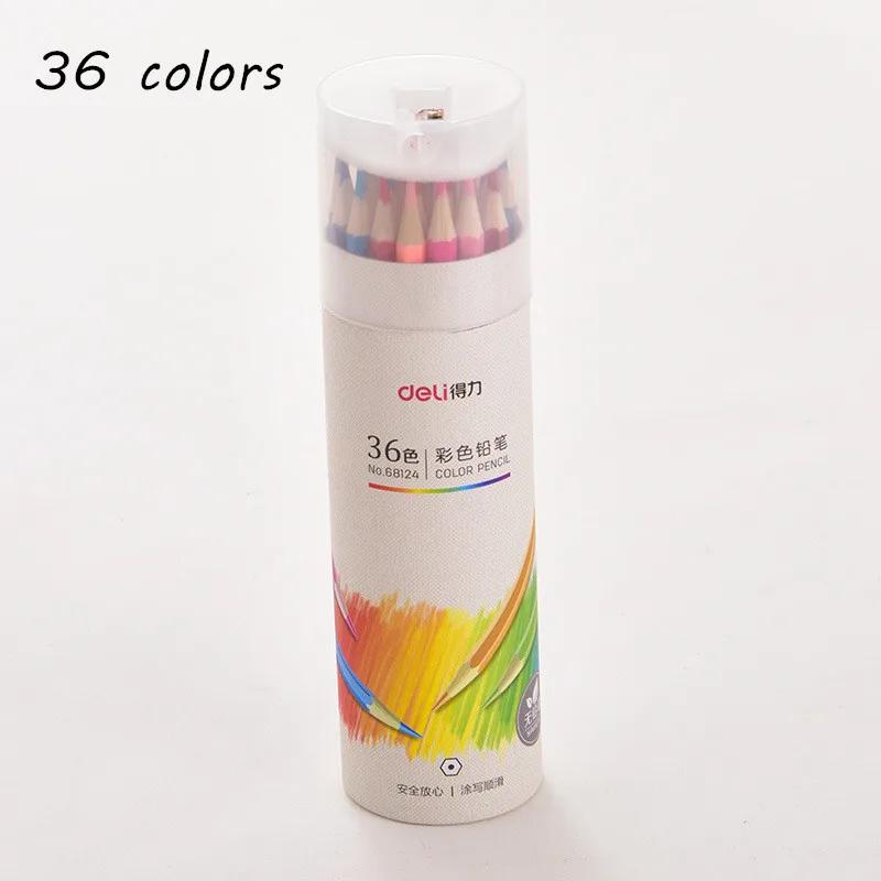 

12/24/36/48 цветов Набор деревянных пастельных карандашей, масляные карандаши для рисования и раскрашивания, карандаши для школьников 36 Colors