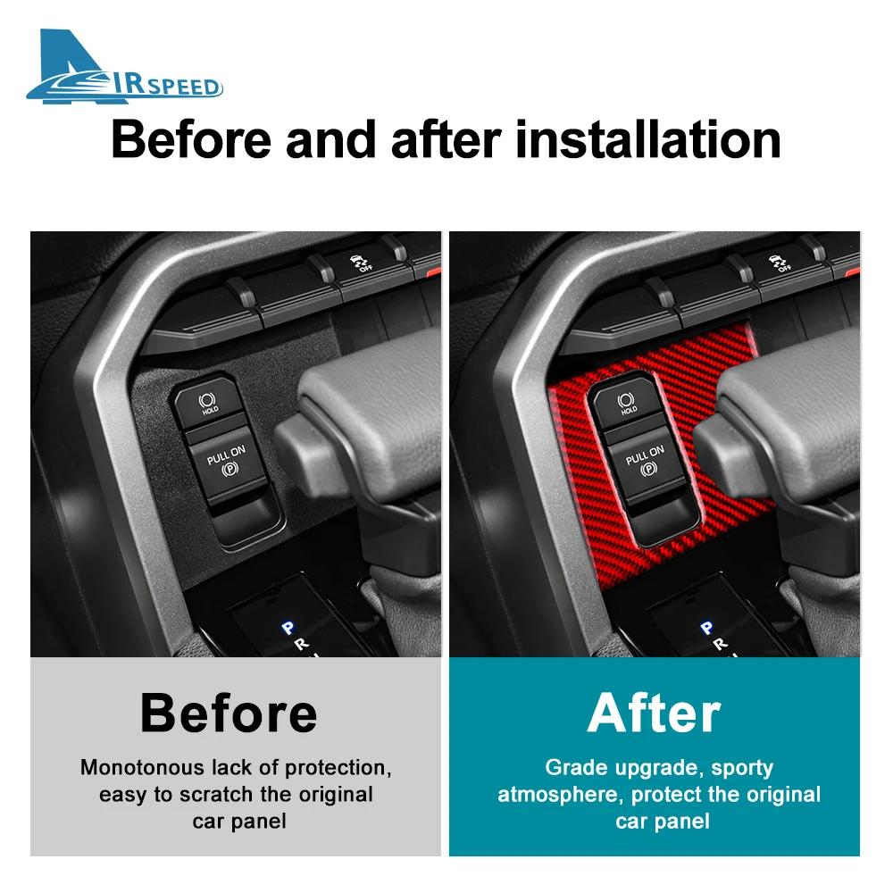 Real Soft Carbon Fiber Sticker For Toyota Tundra 2022 2023 2024 2025 Car Handbrake Switch Interior Trim Decor Accessories LHD