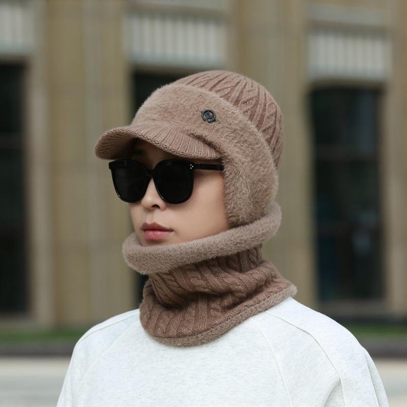 Cappello da uomo anziano, berretto invernale in velluto, caldo cappello di lana lavorato a maglia, da nonno