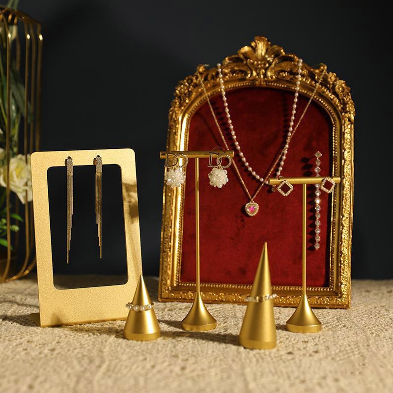 Retro Picture Frame Shape Jewelry Display Stand Earrings Necklace Organizer Rack Jewelry Counter Showcase Props